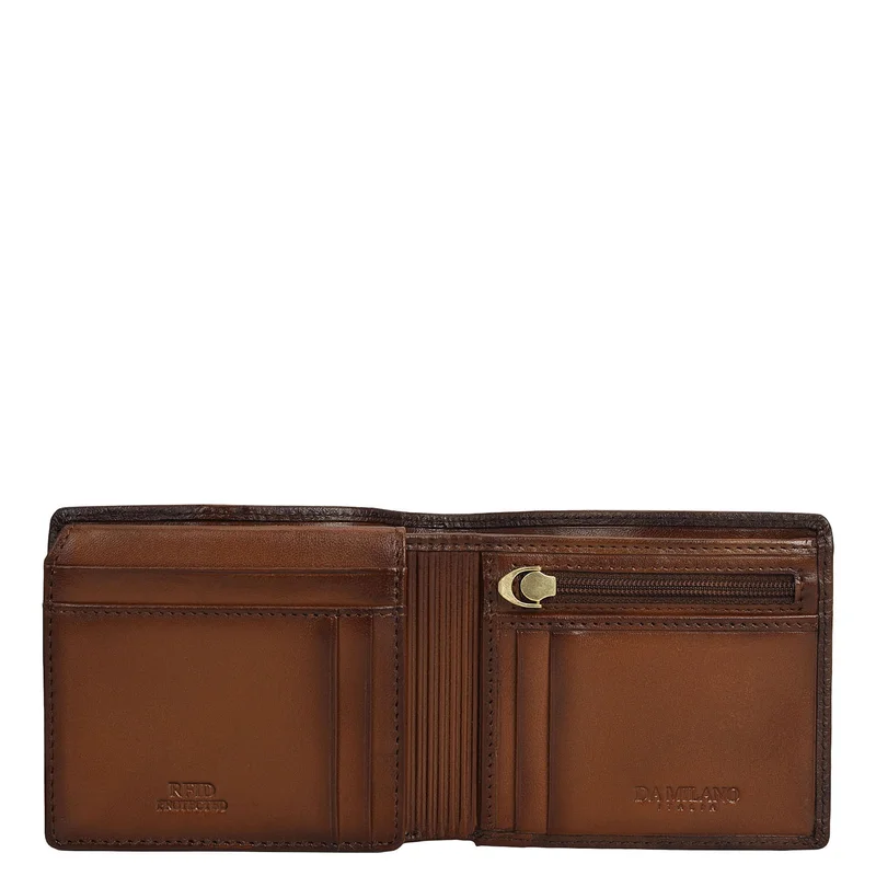 Da Milano Mocha Mocha Bifold Leather Mens Wallet for Men | Best Price UAE